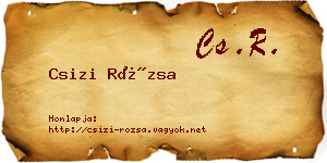 Csizi Rózsa névjegykártya