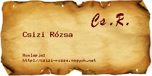 Csizi Rózsa névjegykártya